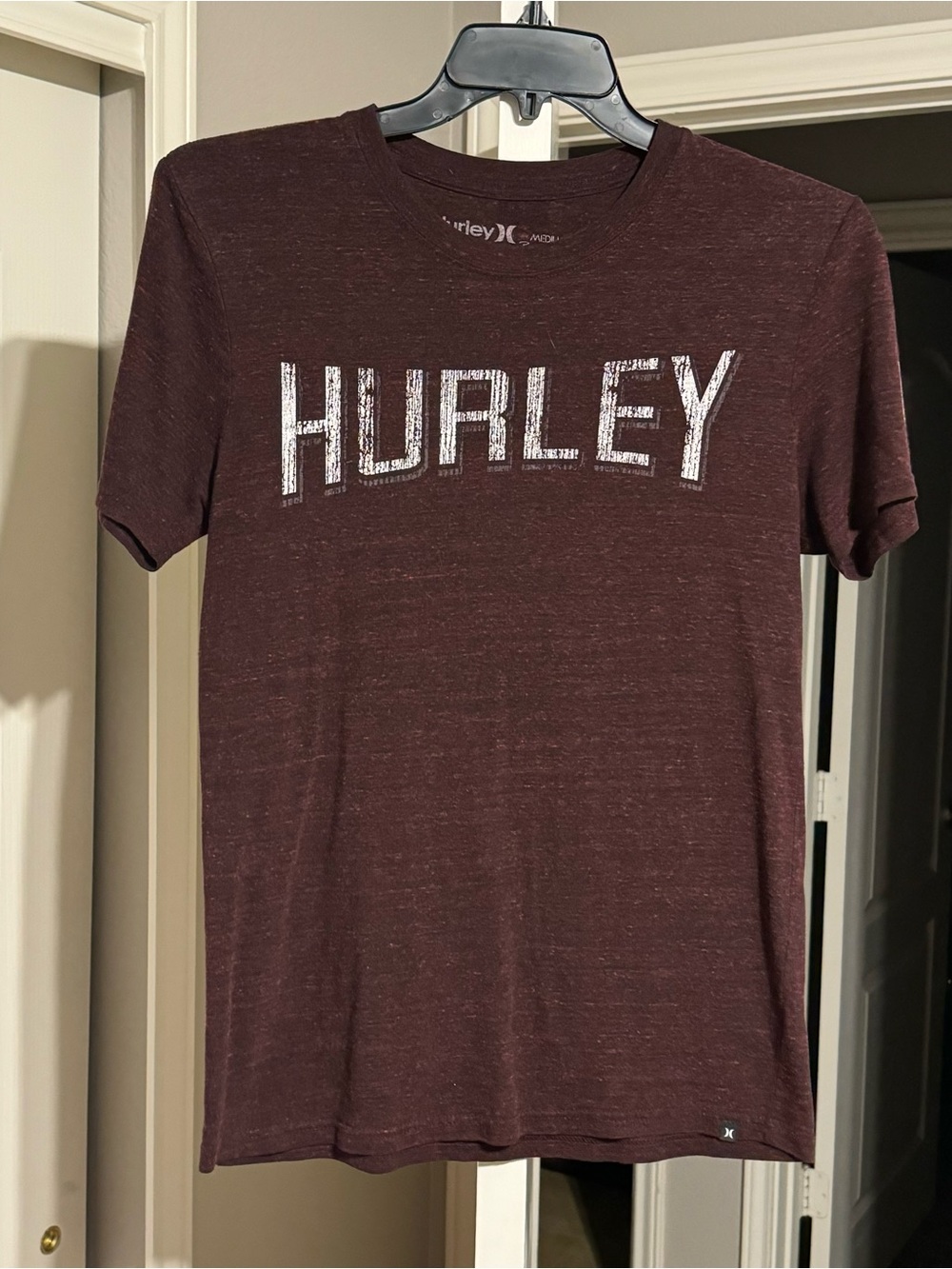Hurley Men's Heather Maroon Logo Tee
